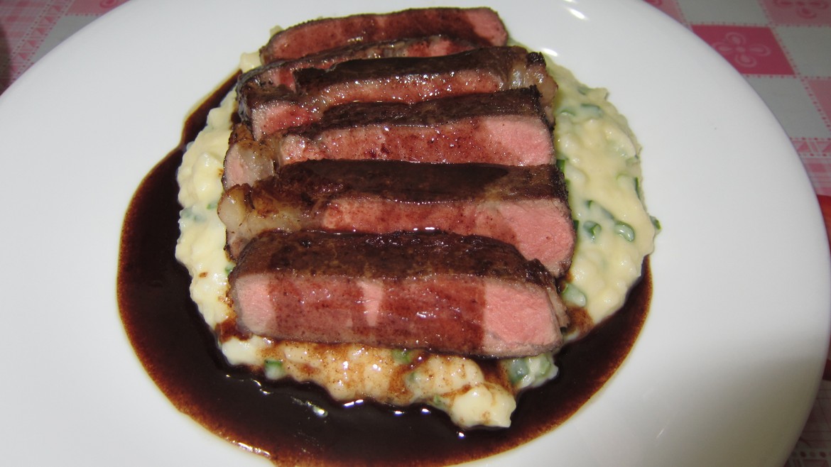 Steak with Red Wine Sauce and Smashed Potatoes - Photo by Low C Hung ...