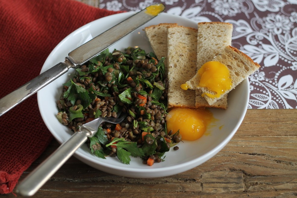 French green lentil salad and perfect yolk - Photo by David | ChefSteps