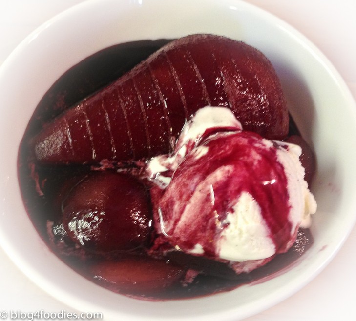 Wine Poached Pear and Vanilla Ice Cream Photo by Jesper ChefSteps