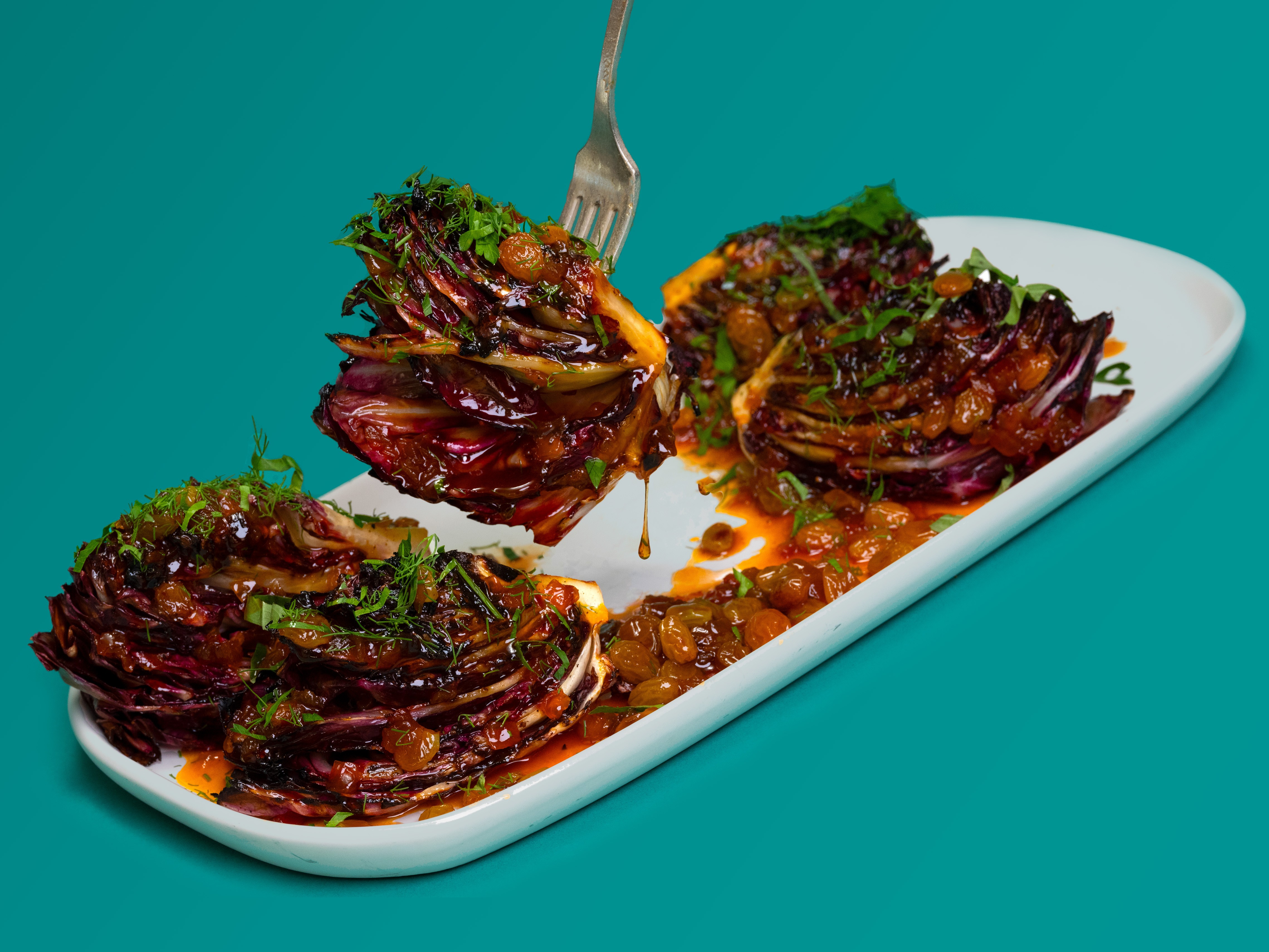 Grilled Radicchio Salad With Raisin Agrodolce