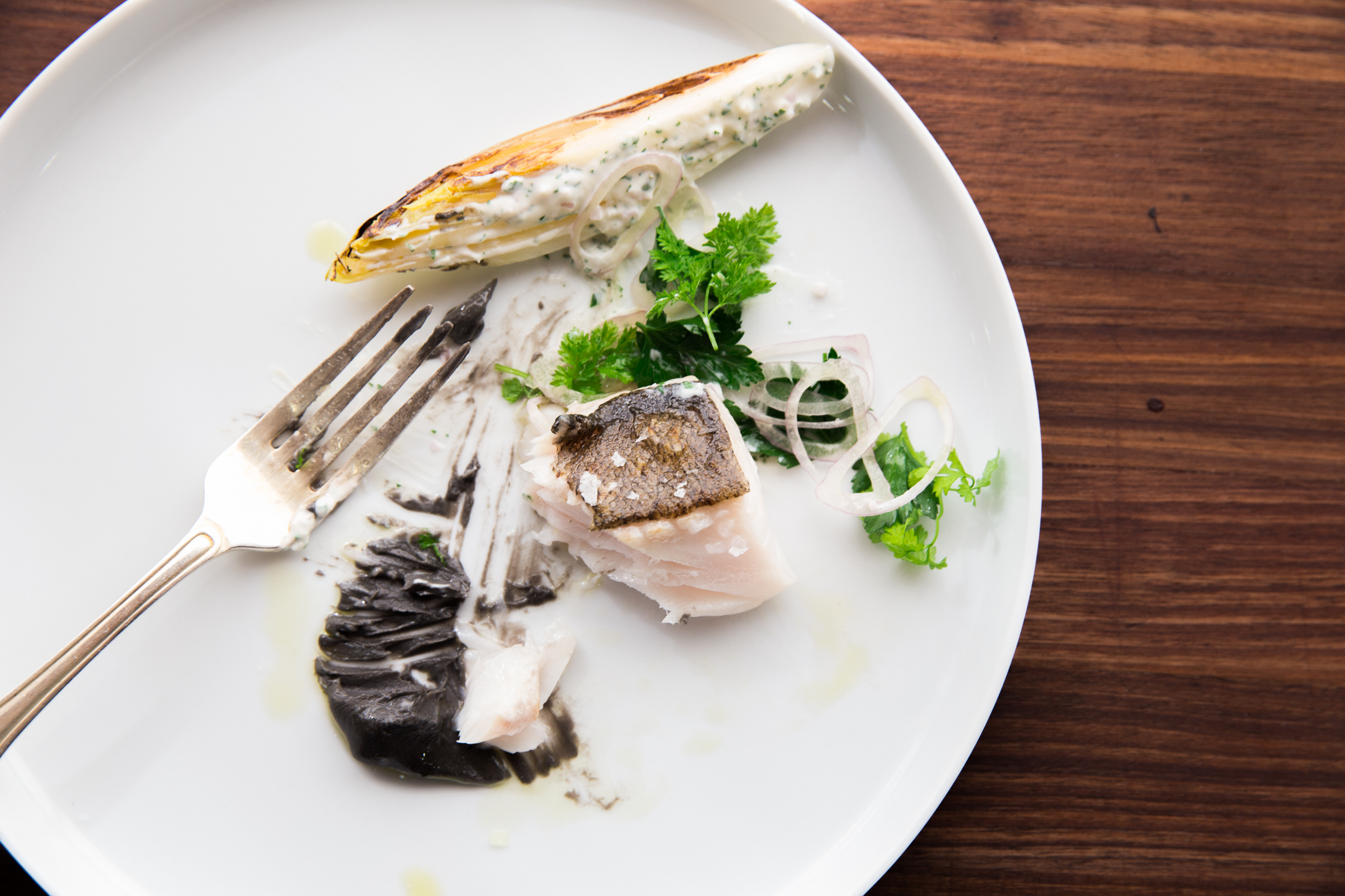 OhSoSimple Sous Vide Cod With JetBlack Purée and Seared Endive